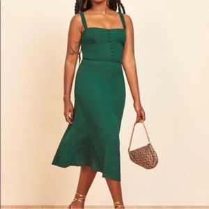Reformation midi dress size 4, green